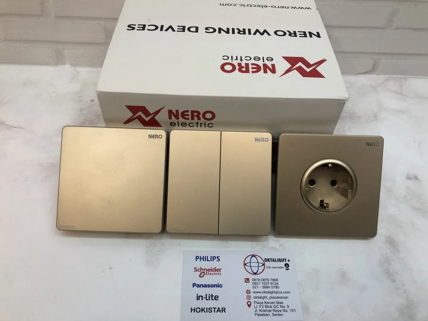 Nero Casa Gold Saklar Stop Kontak Socket Toko Jaya Sentosa